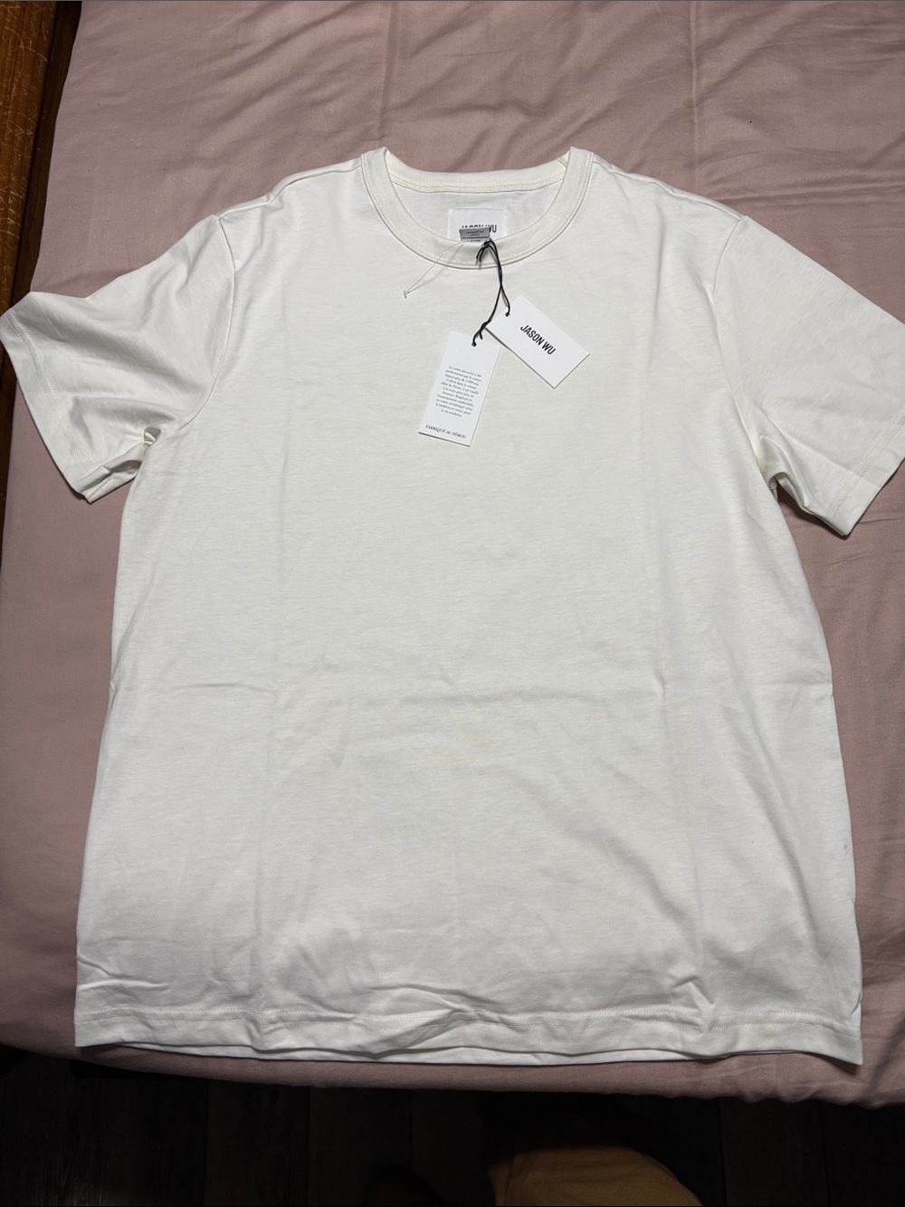 Men's Jason Wu White Crew Neck T-Shirt - Size Large NWT